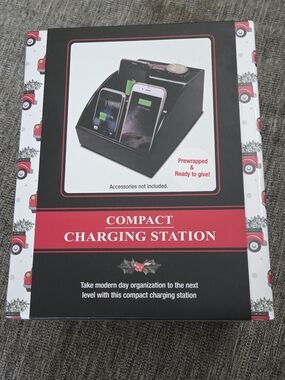 Compact Charging Station Organizer - Black Charging Dock